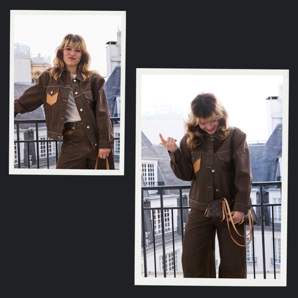 Alysa Liu Louis Vuitton Paris Fashion Week hairstyle by Anh Co Tran featuring voluminous waves.