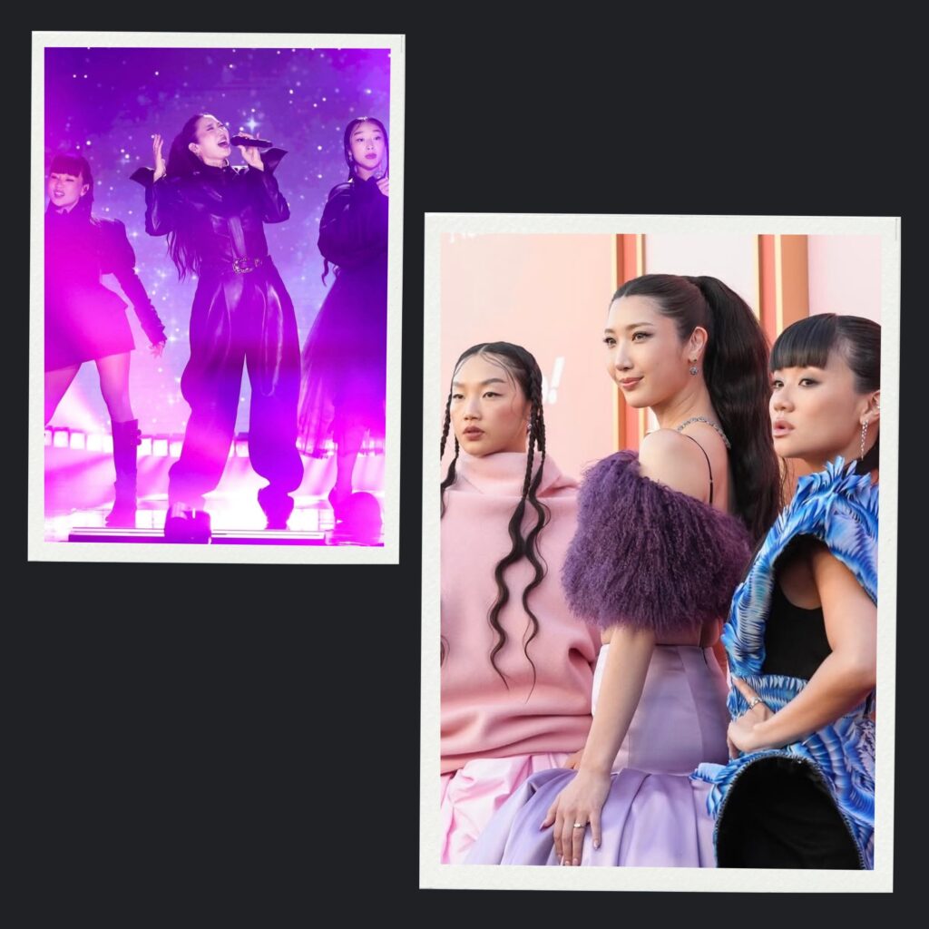 Ejae, Rei Ami, and Audrey Nuna at the Billboard Women in Music Awards for HUNTR/X