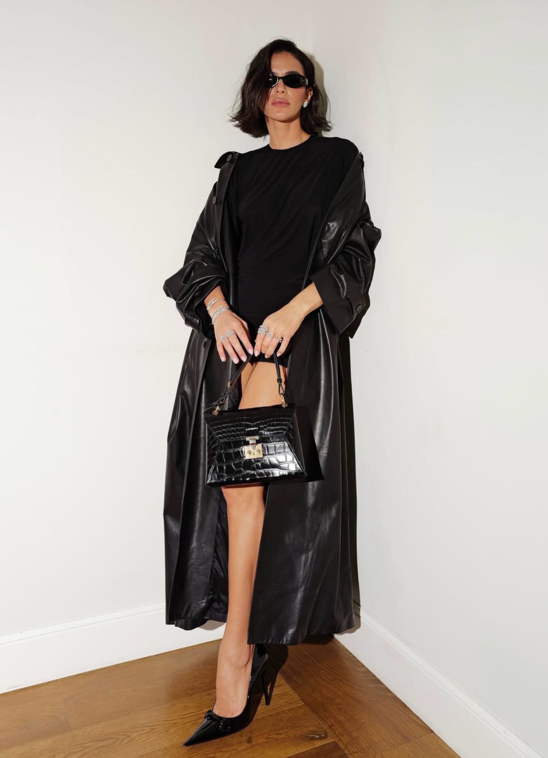 Bruna in Gucci for Milan Fashion Week, hair styled by Anh Co Tran