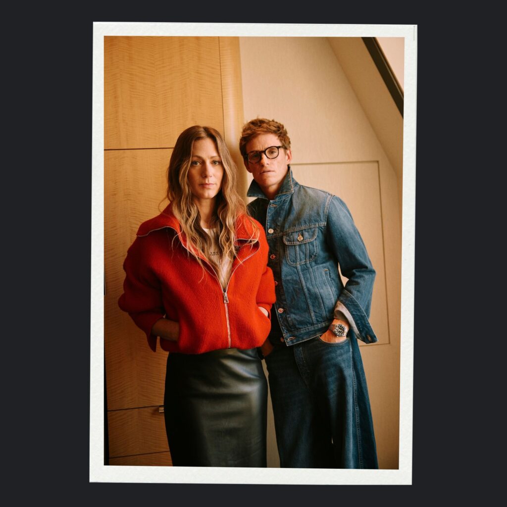 Eddie Redmayne and Hannah Bagshawe styled for Givenchy at Paris Fashion Week S/S 2027